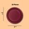 24 Count Burgundy Color Paper Dessert Plates for Wine or Fall Themes 7"